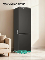 Холодильники Candy COMBI CFN6200BO, Total No Frost, черный обсидиан