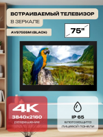 Встраиваемый телевизор влагостойкий AVEL AVS755MBF, 75", черный