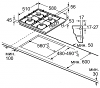 Варочная панель комбинированная Bosch PBY6C6B80O, черный