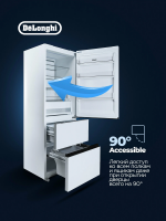 Холодильник многокамерный DeLonghi DMFS 19PINF BB MATTEO, инвертор, Total No Frost, белое стекло