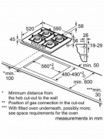 Варочная панель газовая Bosch PPP6A6I40R, черный