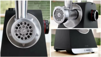 Мясорубка Bosch MFWS650B, черный, 2100 Вт, 3.5 кг/мин, реверс, защита от перегрузки, насадки - 5