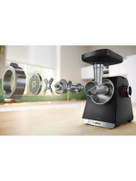 Мясорубка Bosch MFWS660B, черный, 2100 Вт, 3.5 кг/мин, реверс, защита от перегрузки, насадки - 7