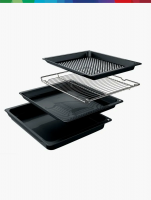 Духовой шкаф Bosch HUA736ER0, функция пара, очистка EcoClean, телескопы, нержавеющая сталь/черный (Турция)