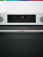 Духовой шкаф Bosch HUA736ER0, функция пара, очистка EcoClean, телескопы, нержавеющая сталь/черный (Турция)