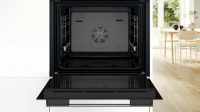 Духовой шкаф Bosch HUA736ER0, функция пара, очистка EcoClean, телескопы, нержавеющая сталь/черный (Турция)