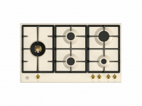 Варочная панель газовая Bertazzoni P905LHERAG, слоновая кость, золотой