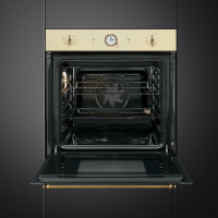 Духовой шкаф SMEG SFP68C1TPO, пиролиз, аналоговый программатор, кремовый