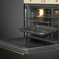 Духовой шкаф SMEG SFP68C1TPO, пиролиз, аналоговый программатор, кремовый