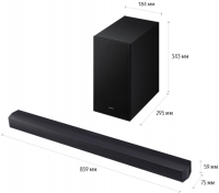 Саундбар Samsung HW-B450F/RU 2.1 300Вт+220Вт черный