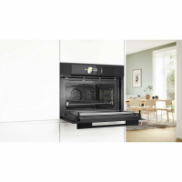 Духовой шкаф компактный c СВЧ Bosch CMG978NM1, пиролиз, термощуп, телескопы, черный матовый (Германия)