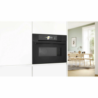 Духовой шкаф компактный c СВЧ Bosch CMG978NM1, пиролиз, термощуп, телескопы, черный матовый (Германия)
