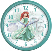 Детские настенные часы Scarlett SC-WCD01P (зелёный/рисунок русалочка)