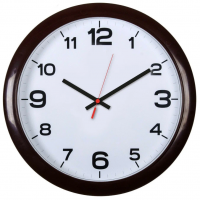Часы настенные Бюрократ Wallc-R87P D29см темно-коричневый/белый