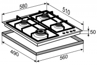 Газовая варочная панель Zigmund & Shtain G 16.6 X светло бежевый