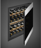 Встраиваемый винный шкаф SMEG CVI329X3, серебристый/черный