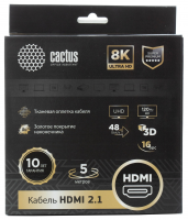 Кабель аудио-видео Cactus CS-HDMI.2.1-5 HDMI (m)/HDMI (m) 5м. Позолоченные контакты черный