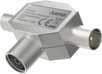 Адаптер антенный Hama H-205236 Coax (f)/2xCoax (f) серебристый (00205236)