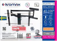 Кронштейн для телевизора Kromax ATLANTIS-120 черный 40"-100" макс.121кг настенный поворот и наклон