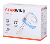Миксер ручной Starwind SHM-261 250Вт белый/голубой