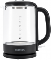 Чайник Hyundai HYK-G3402 1.7л. 2200Вт серый/серебристый (стекло)