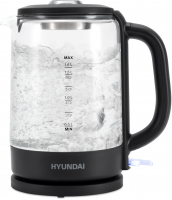 Чайник Hyundai HYK-G3402 1.7л. 2200Вт серый/серебристый (стекло)