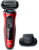 Бритва сетчатая Braun Series 6 61-R1200S красный/черный