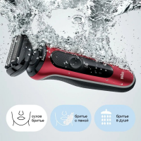 Бритва сетчатая Braun Series 6 61-R1200S красный/черный