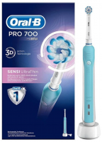 Зубная щетка электрическая Oral-B Pro 700 Sensi Clean голубой/белый