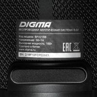 Колонка портативная Digma S-22 черный 15W 1.0 BT 1500mAh (SP2215B)