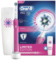 Зубная щетка электрическая Oral-B Pro 750 Limited Edition розовый