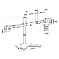Кронштейн для мониторов Ultramounts UM 706 черный 13"-32" макс.8кг настольный поворот и наклон