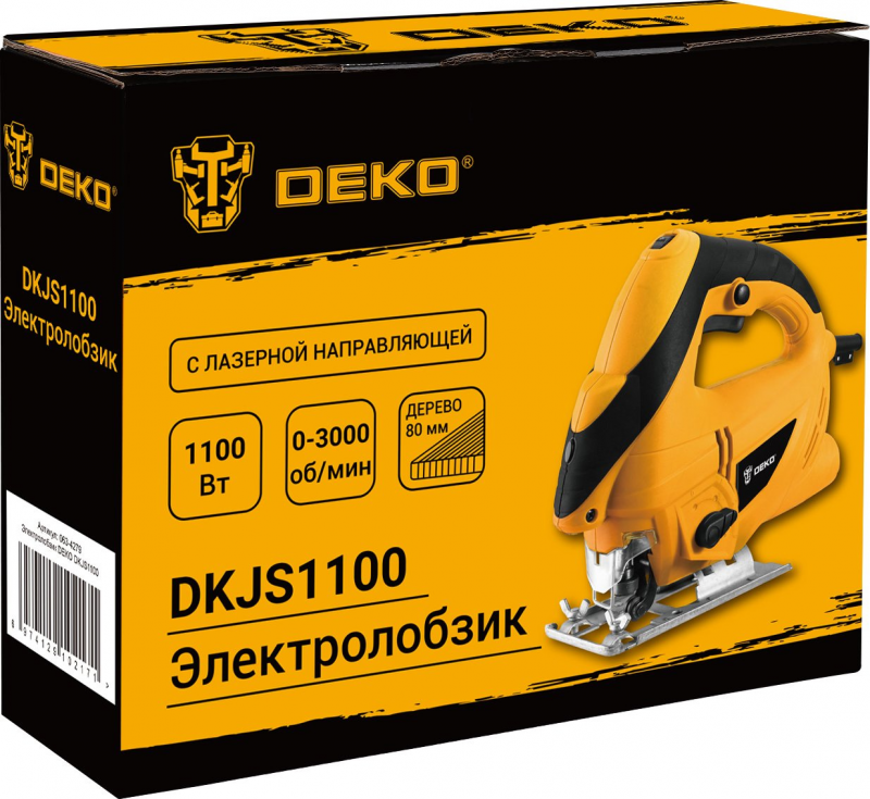 Лобзик Deko DKJS1100 +1пил. 1100Вт 3000ходов/мин (элект.сеть)