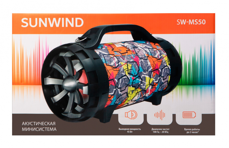 Минисистема SunWind SW-MS50 черный 45Вт FM USB BT SD/MMC