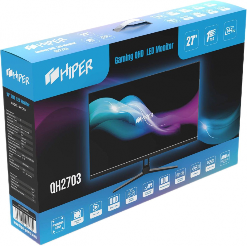 Монитор Hiper 27" Gaming QH2703 черный IPS LED