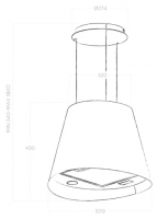 Вытяжка островная Elica JUNO URBAN ZINC/F/50