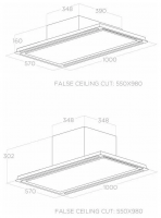 Вытяжка встраиваемая в потолок Elica HILIGHT GLASS H30 WH/A/100,белый