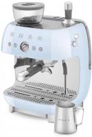 Кофеварка рожковая с встроенной кофемолкой Smeg EGF03PBEU, голубой