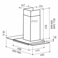 Каминная вытяжка Elica Flat Glass IX/A/90, серебристый