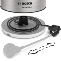Чайник электрический Bosch TWK4P440 нержавеющая сталь/черный