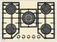 Газовая варочная панель Graude GS 70.1 C бежевый
