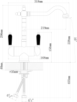 Смеситель для кухни FLORENTINA Ария FL (333.21H.2113.102), чёрный