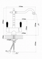 Смеситель для кухни FLORENTINA Ария FL (333.21H.2113.102), чёрный