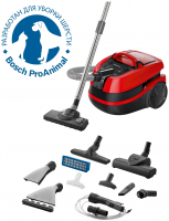 Пылесос BOSCH BWD421PET красный/черный