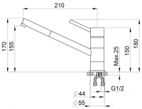 Смеситель для кухни Granula 0041 алюминиум