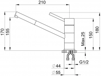 Смеситель для кухни Granula 0041 алюминиум