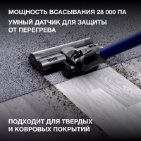 Пылесос вертикальный Hyundai HYV-S7970, серый/синий