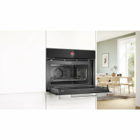 Компактный электрический духовой шкаф с СВЧ Bosch CMG7241B1, черный