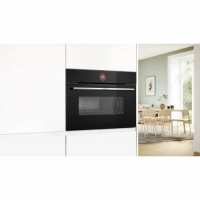 Компактный электрический духовой шкаф с СВЧ Bosch CMG7241B1, черный