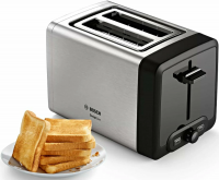 Тостер Bosch DesignLine TAT4P420, серебристый/черный